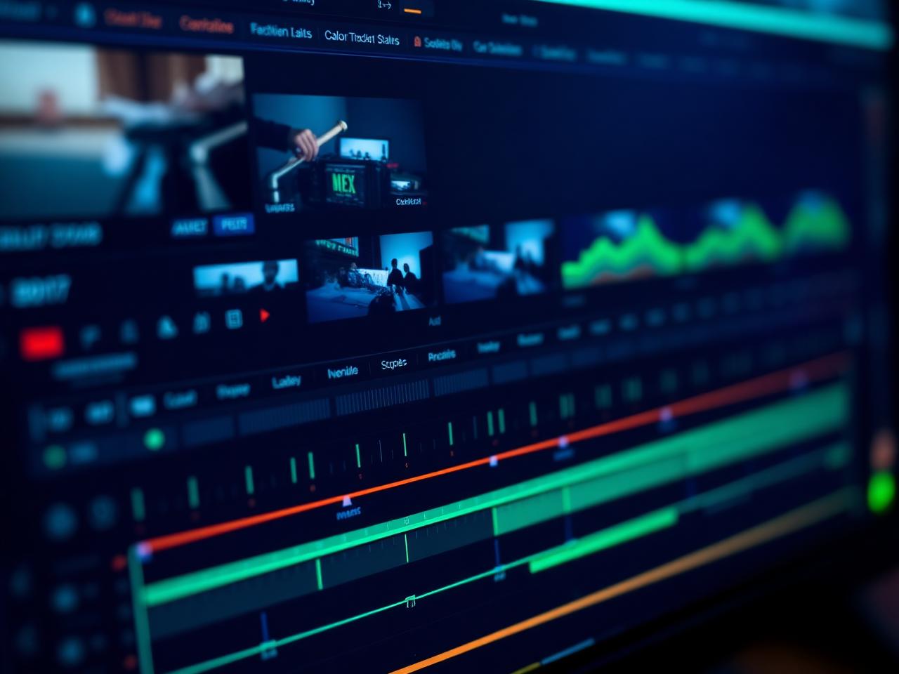 BEXEF editor working on a YouTube talking-head video timeline